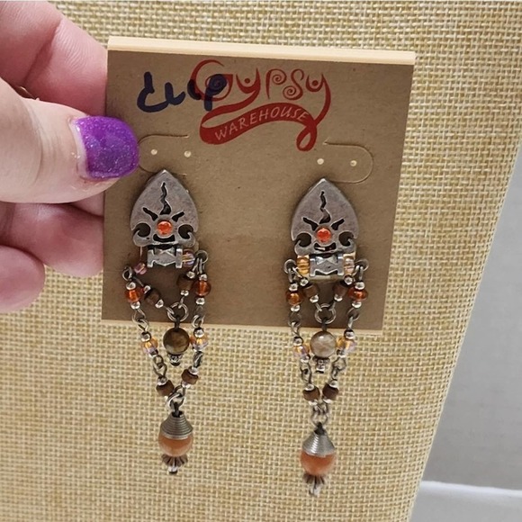 TRESKA beaded dangle earrings new!!! - Picture 1 of 3